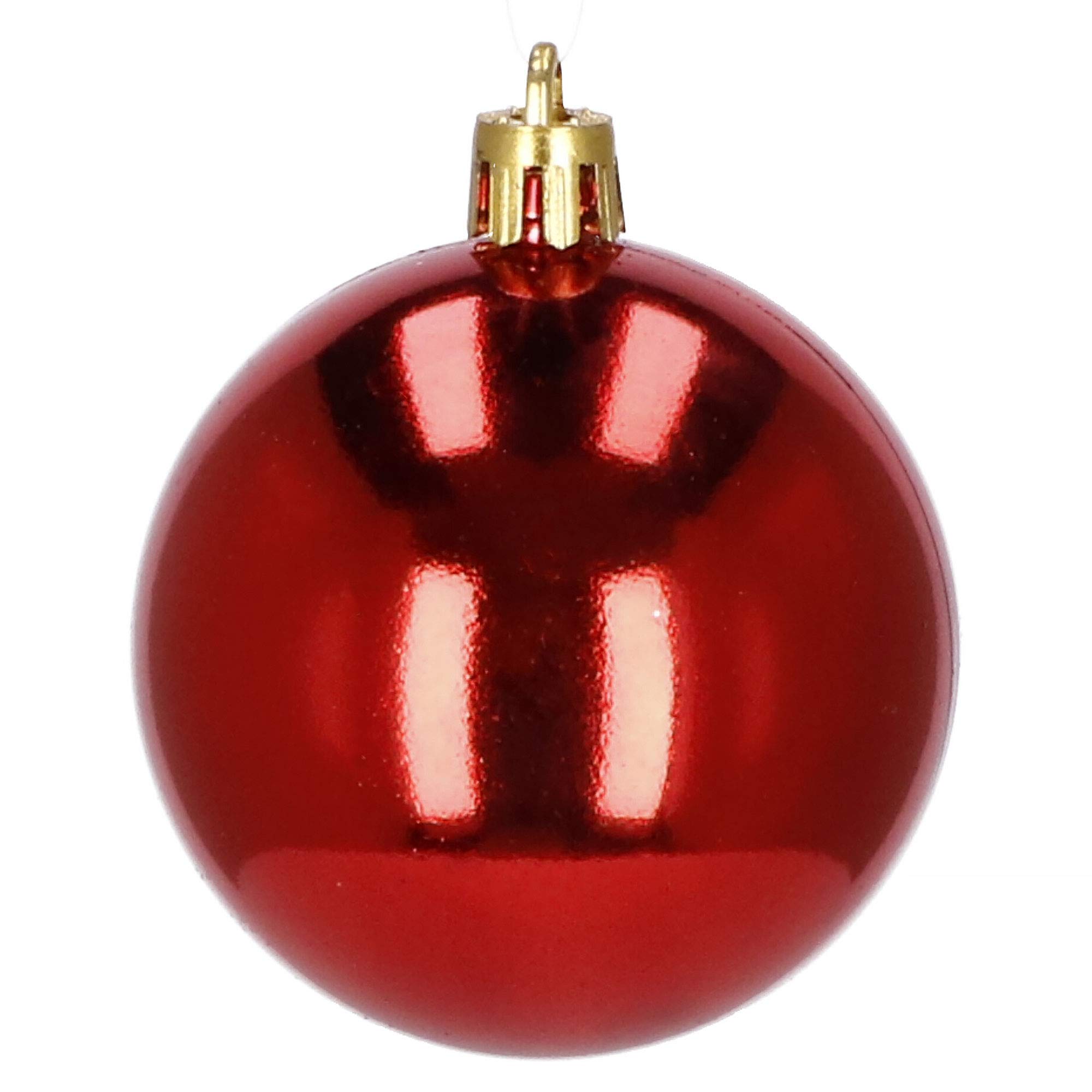 SPRINGOS Palline per albero di Natale 153 pezzi, rosse, infrangibili, forme diverse, un set, Natale, ornamenti per albero, decorazione.