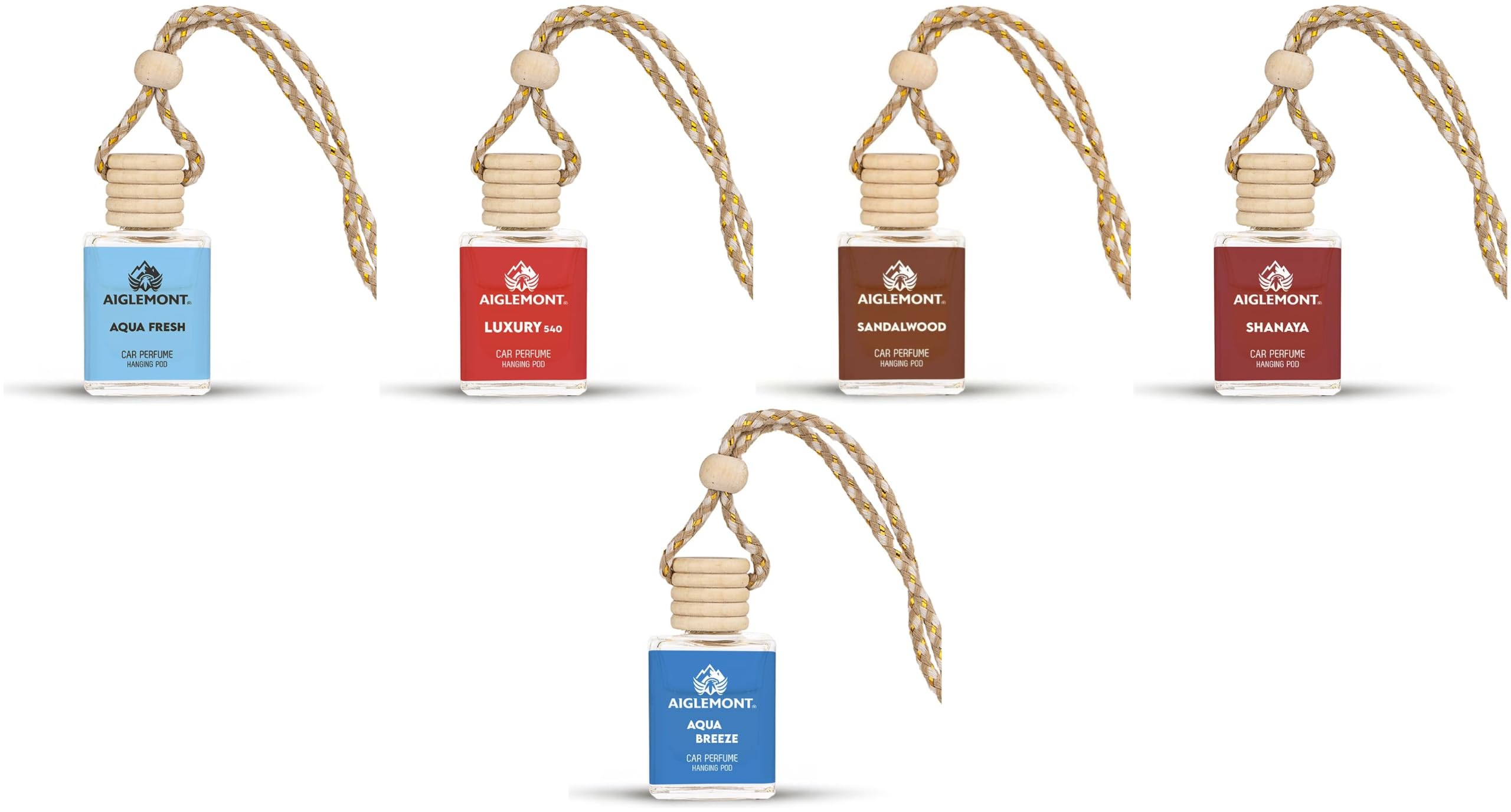 Car Perfumes combos | Aqua Fresh+ Luxury 540 + Sandalwood+ Shanaya+ Aqua Breeze| Combo of 5 | 10 ml Each-image-45
