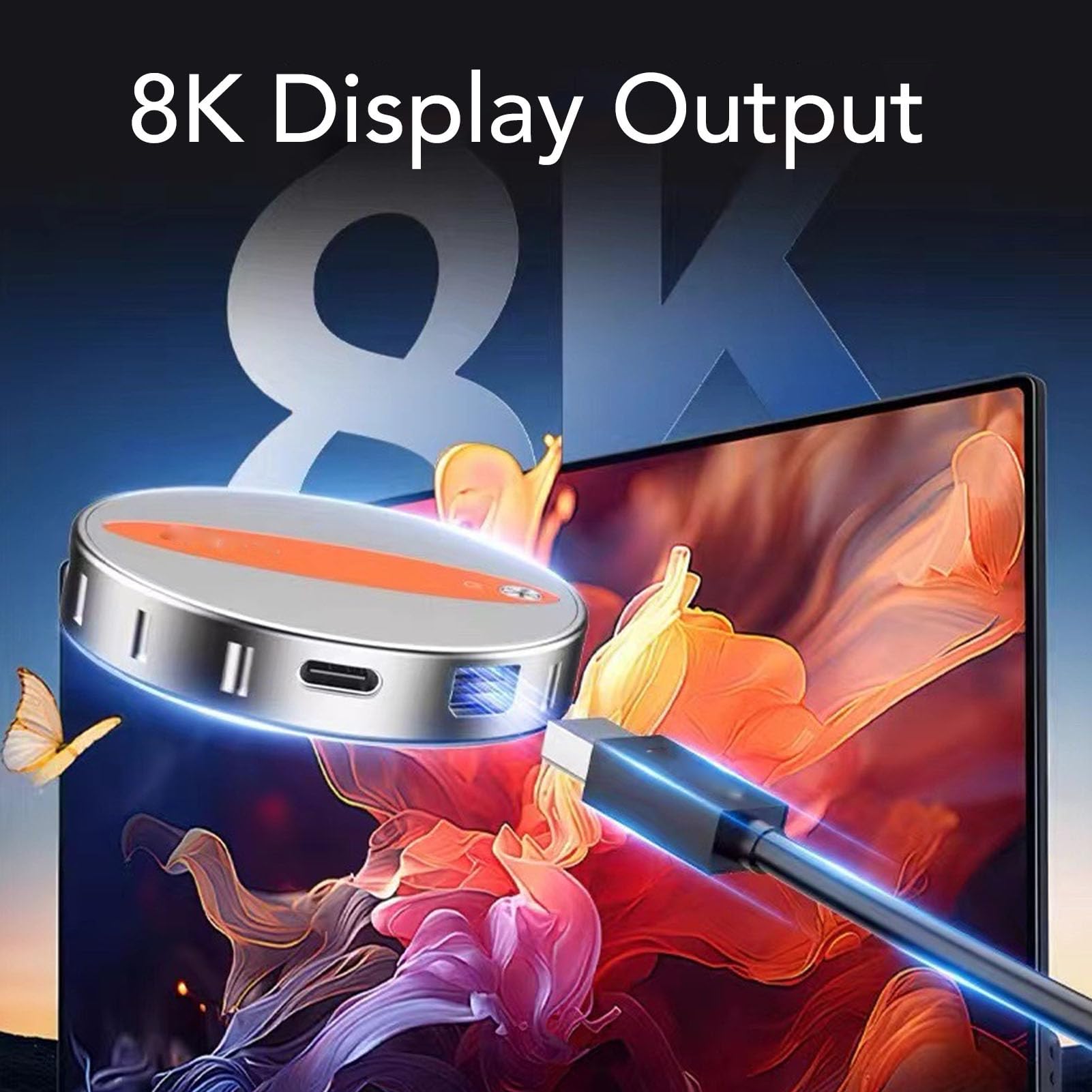 YUYTE Dok Stacji Dokującej M.2 NVMe 3 w 1 z DisplayPort 8K, obsługą 100W