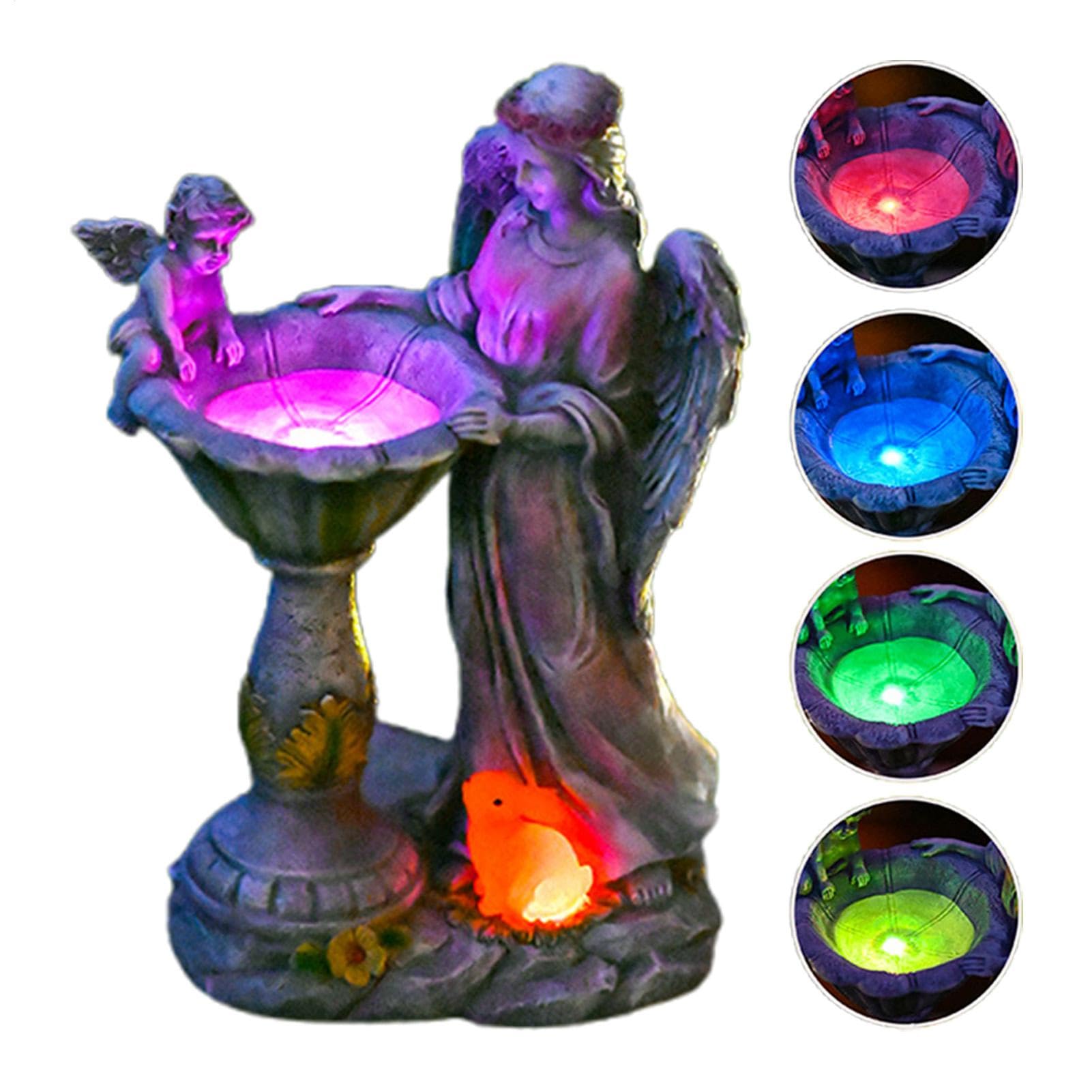 Figuras de jardín de, estatuas de jardín Solar Resina Figura de ángel con