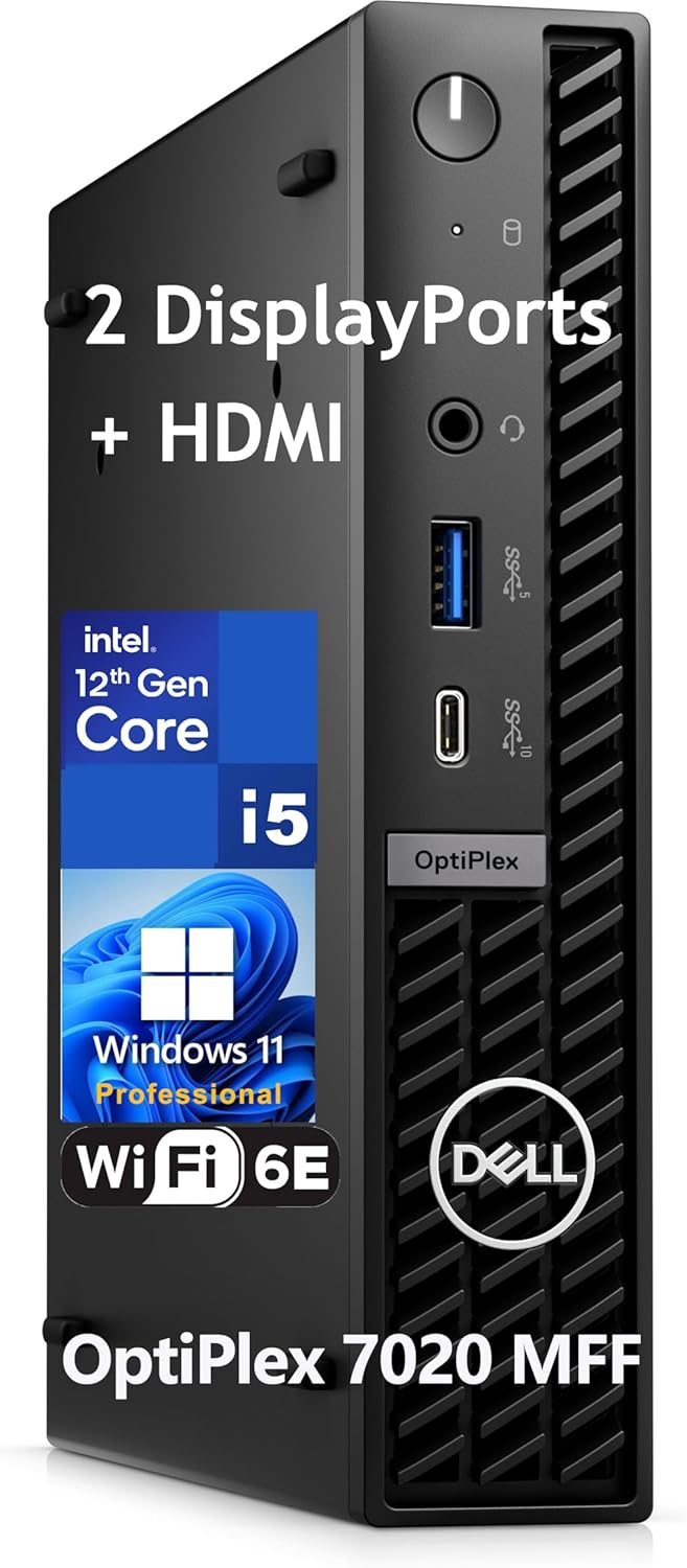Dell Mini PC Computer, OptiPlex 7020 Micro Desktop pc for Bussiness & Home, Intel 6-Core i5-12500T (Beat i7-11700T), 16GB DDR5 RAM, 512GB PCIe SSD, WiFi 6E, HDMI + 2 DisplayPorts, Windows 11 Pro Dell Mini PC Computer, OptiPlex 7020 Micro Desktop pc for Bussiness & Home, Intel 6-Core i5-12500T (Beat i7-11700T), 16GB DDR5 RAM, 512GB PCIe SSD, WiFi 6E, HDMI + 2 DisplayPorts, Windows 11 Pro