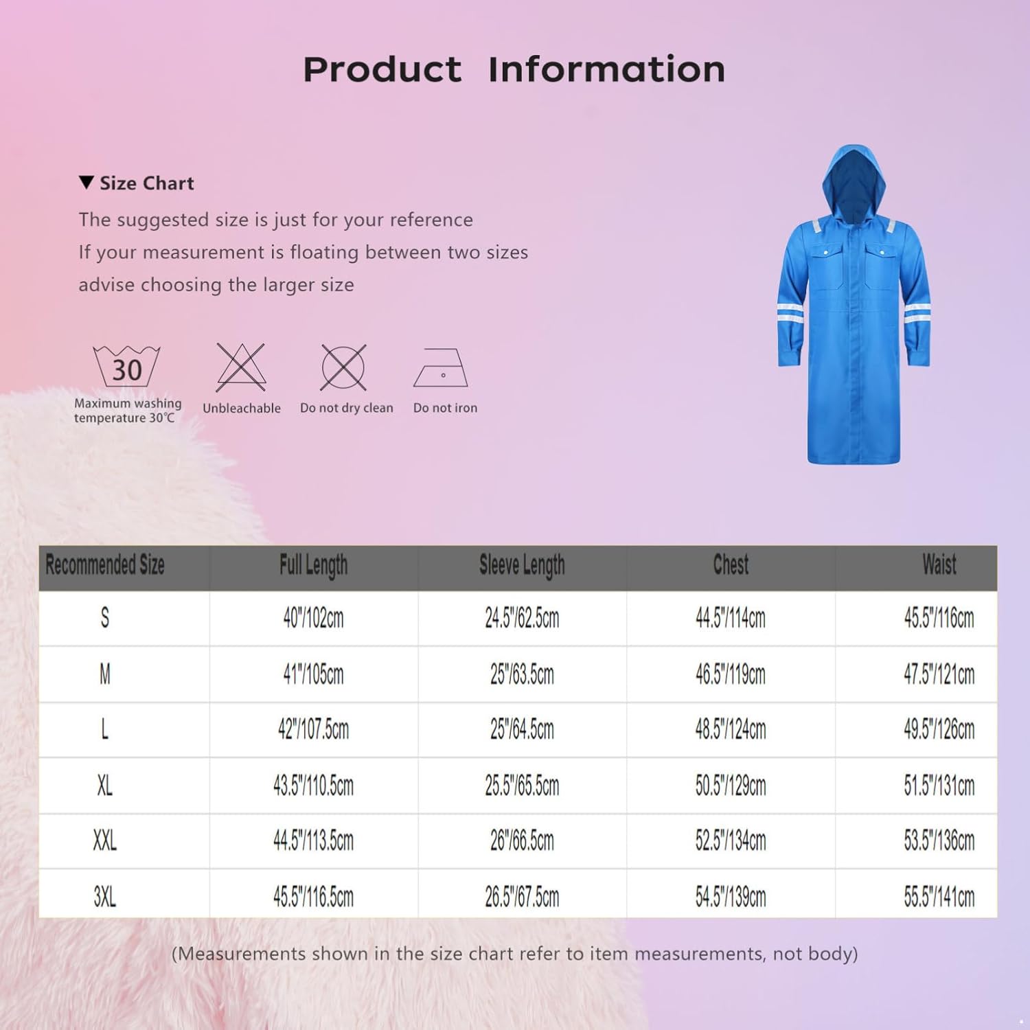 Alvivi Mens Workshop Uniform Long Sleeve Work Coat with Removable Hood Multi-pocket Workwear