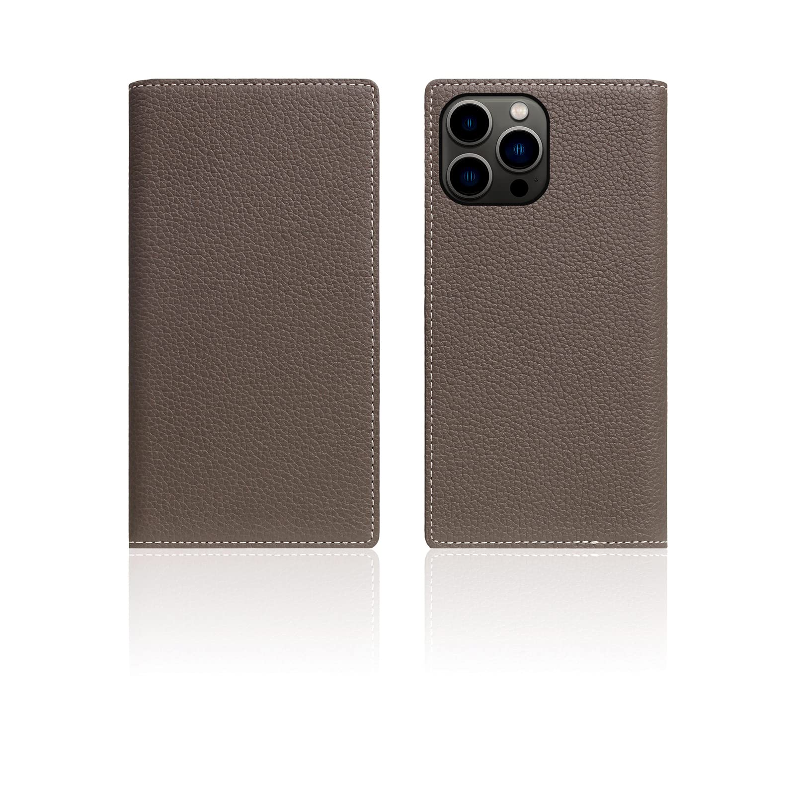SLG Skórzane etui portfelowe kompatybilne z iPhone 14 Pro Max, D8 skóra licowa z klapką, etui z przegródką na karty z pudełkiem na prezent, ręcznie robione i zaprojektowane dla iPhone'a 14 Pro Max (Etoffe Cream)