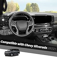 Vista 2 de Jimen Cubierta para perilla Silverado 2022+, 5 piezas de botón de volumen de audio de consola central, control de clima CA, perilla de faro, ajuste