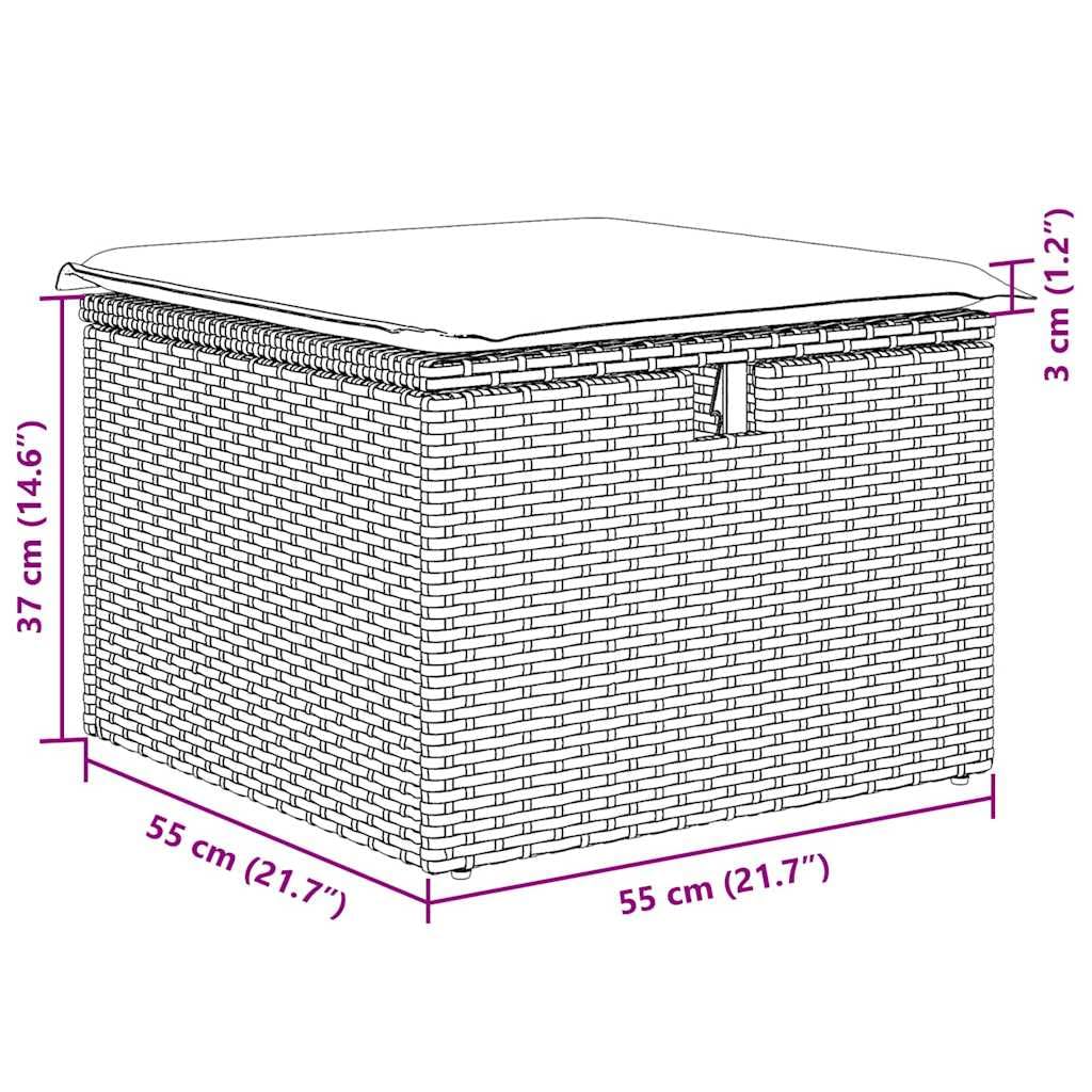 Set Divani da Giardino 7 pz con Cuscini Beige Rattan PE Polyrattan Resistente Allo Stress Atmosferico per Cortile Terrazza Patio Veranda Lounge Relax