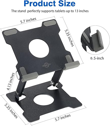 Miniatura 10 de KABCON Soporte para tableta, soporte para tableta para iPad, soporte de escritorio ajustable portátil multiángulo compatible con iPad Pro 9.7 10.5