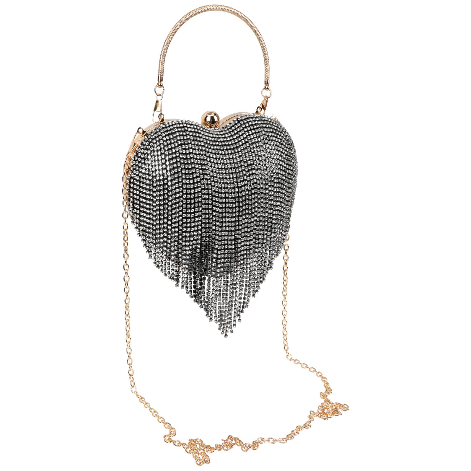 Paquet de soirée femme bijoux cœur pochette banquet pour mariage - 8