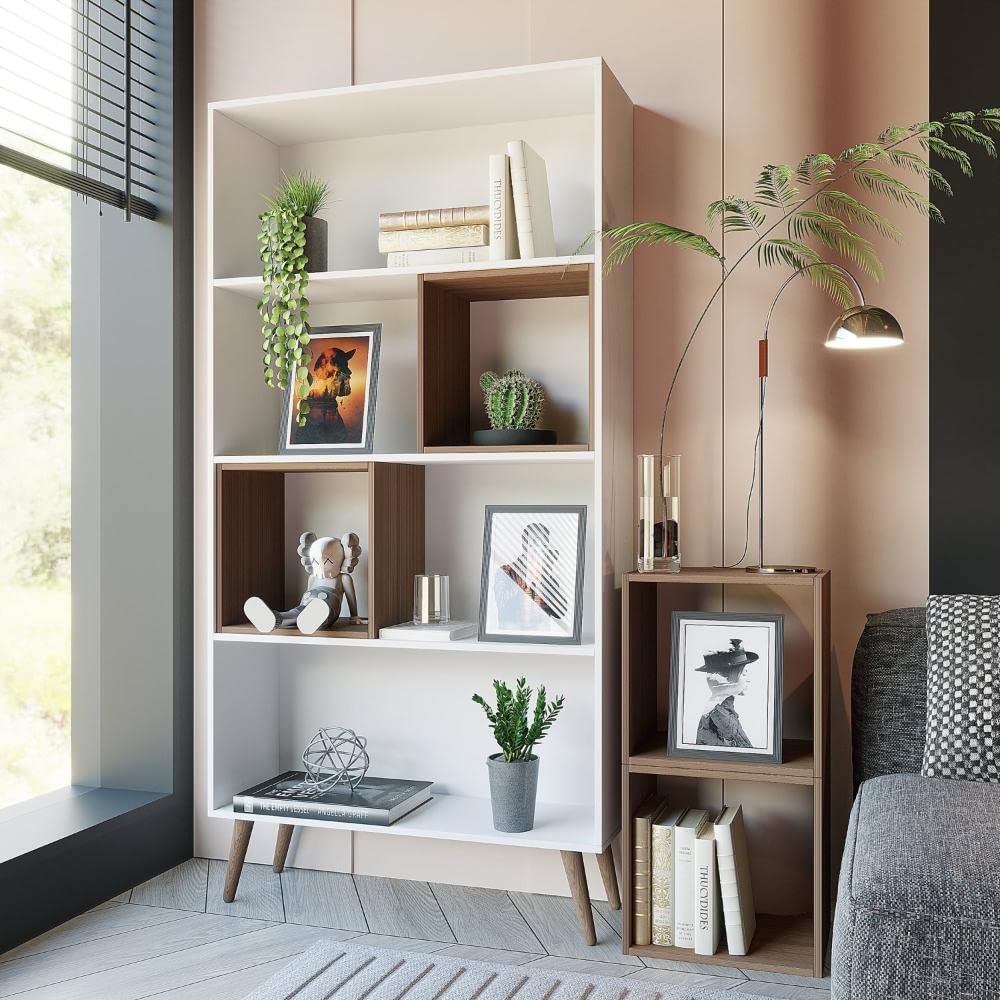 Estante para Livros Multifuncional Atlas com 4 Nichos Removíveis