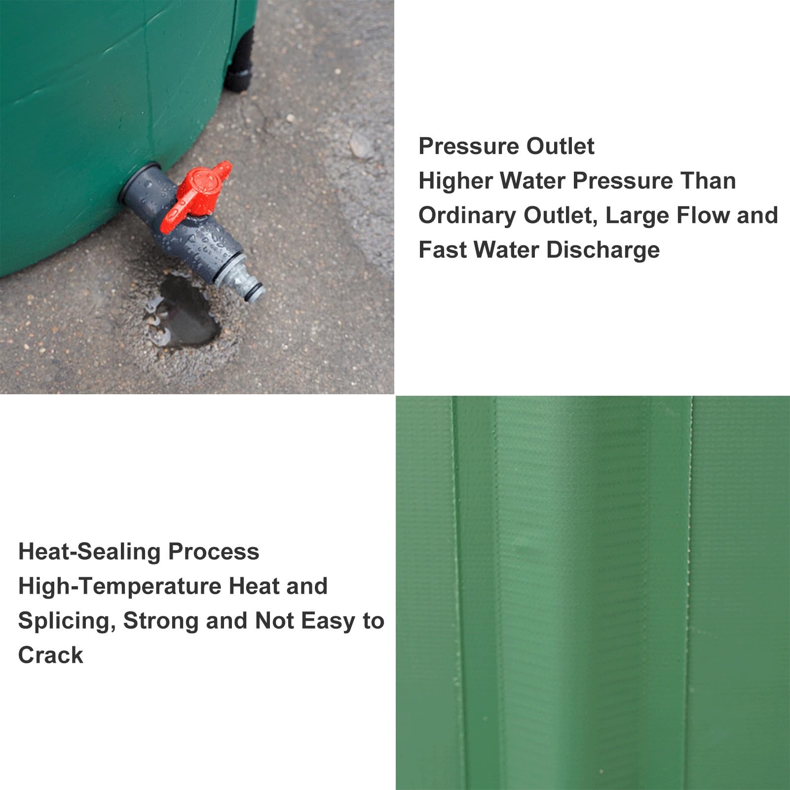 Kit per raccogliere la pioggia pieghevole con beccuccio, soluzione di stoccaggio dell'acqua 40 x 78 cm, per una raccolta efficiente dell'acqua piovana e giardinaggio ecologico