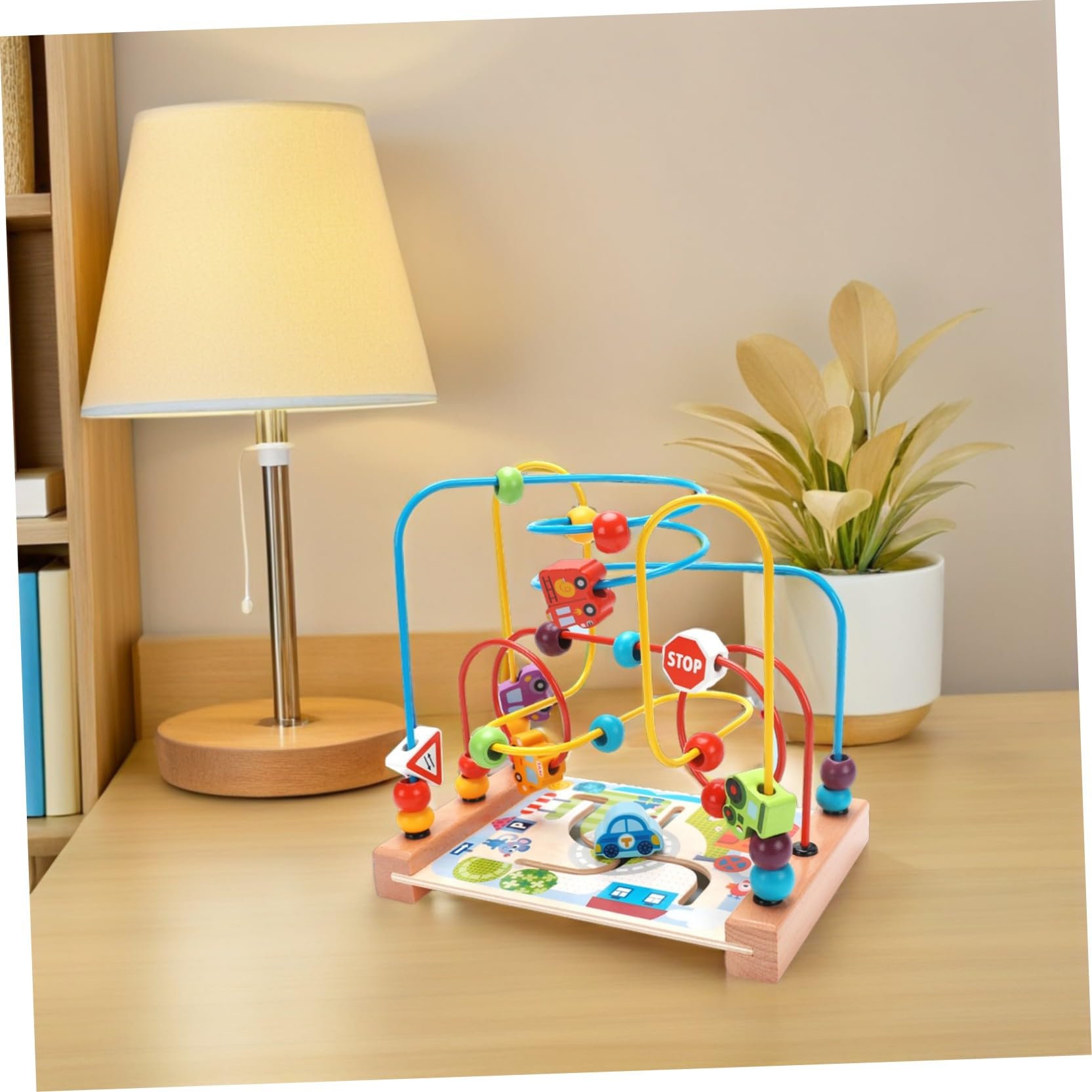 FRCOLOR Laberinto de Cuentas Redondas de Madera, Juguete Educativo Infantil