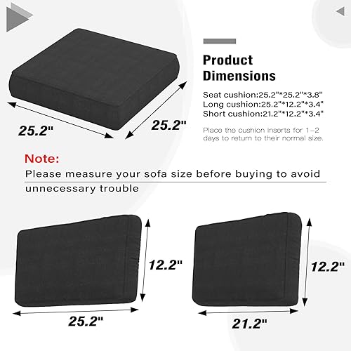 Miniatura 10 de LayinSun Cojines de repuesto para muebles de exterior para 6 asientos, juego de sofá de mimbre de ratán seccional, juego de 14 cojines