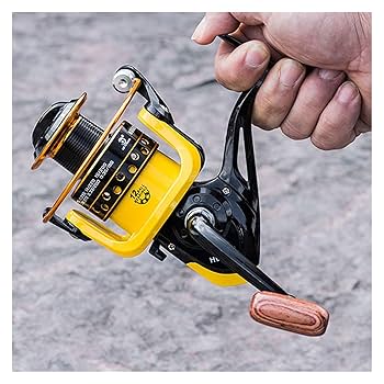 さおリール　イエロー Amazon | 釣り用リール、リールスピニングリール塩水淡水釣り