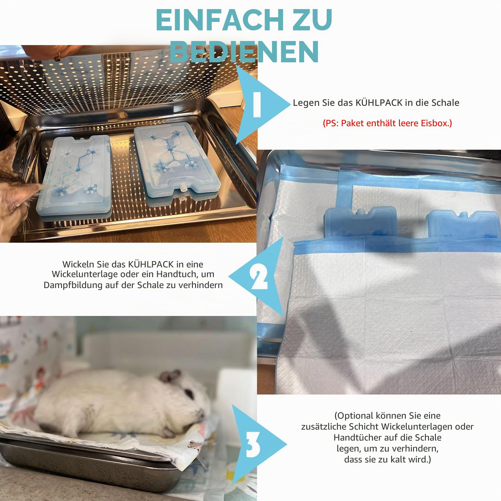 Oncpcare Kühltablett für Kaninchen, Frettchen, Kühlkissen, Haustier-Hase, Kühlpfanne, kleine Haustiermatte für Kaninchen, Meerschweinchen, Frettchen, Teller Eisbett