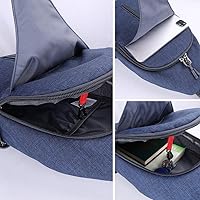 Vista 84 de Waterfly - Mochila cruzada tipo bandolera para viajes y caminatas, bolsa de pecho, Gris, talla única