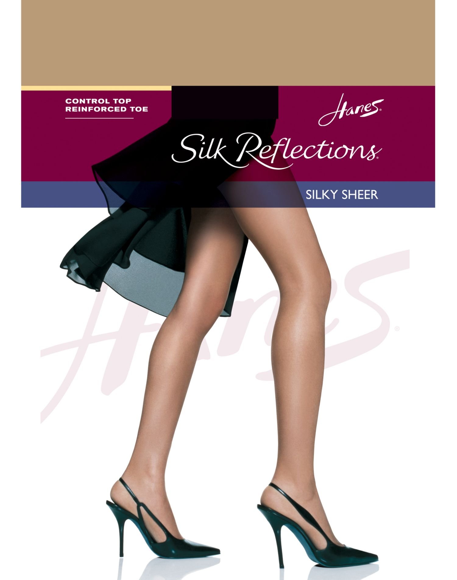 Women's Silk Reflections Control Top Pantyhose with Reinforced Toe, Multipack