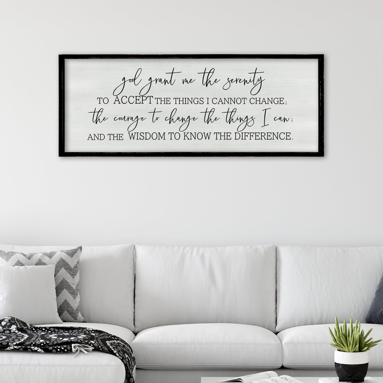 ZZJJHYWGQ God Grant Me Prayer Wall Decor Christian Serenity Prayer Sign 32"×12" God Jesus Catholic Prayer Bible Verse Inspirational Quotes for Living