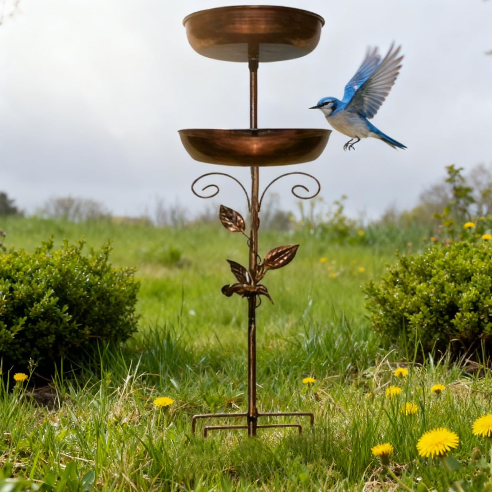 Bebedero para Aves de Exterior Bebedero y para Pájaros de Jardín de Doble | Cuenco de Jardín para Baño de Aves para Gorrión y Petirrojo en Exterior Jardín Patio Balcón Porche