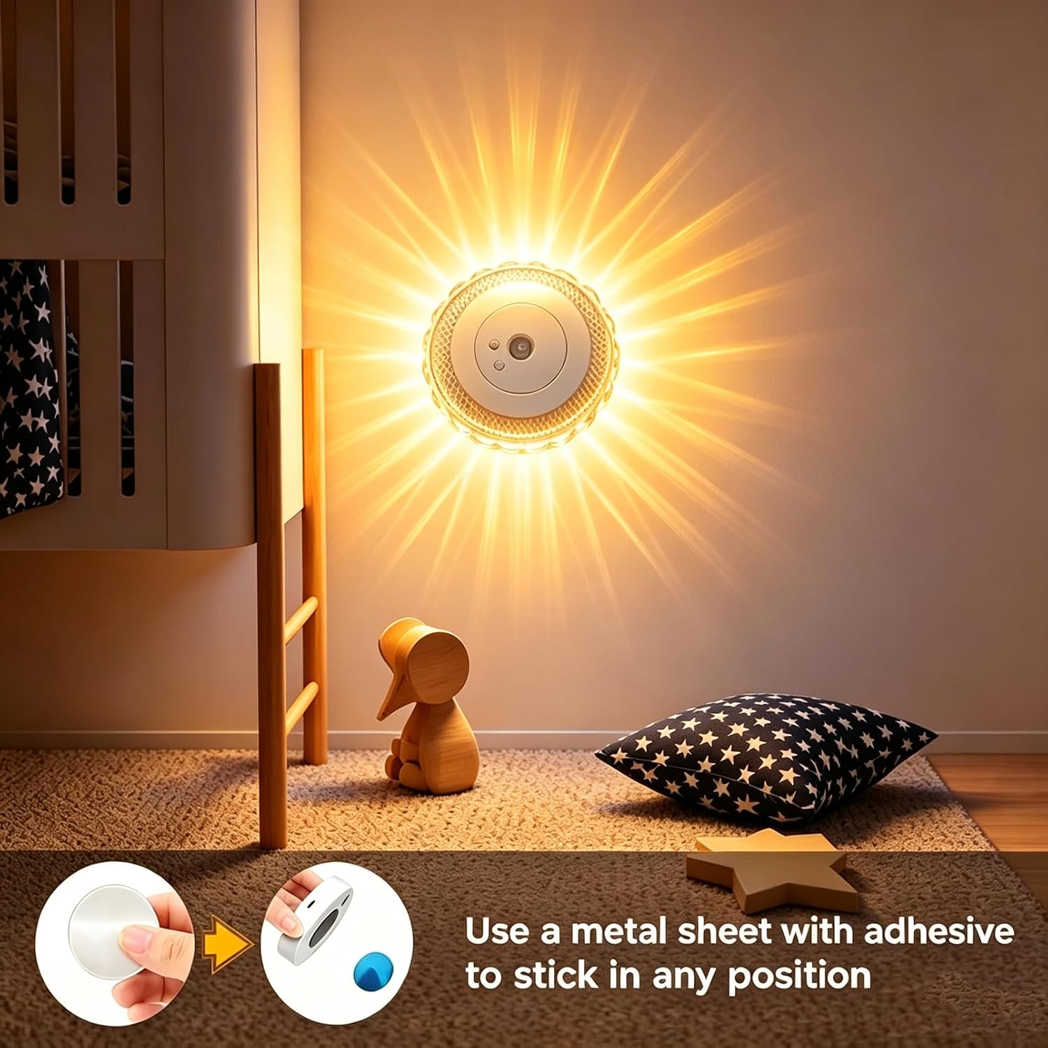 Motion Sensor Step Night Light, 2 Pack 16 Colors and 3 Colors Dimmable Rechargeable Motion Sensor Light Indoor, Magnetic Installation Motion Sensor Wall Lights for Bedroom, Hallway, Stair