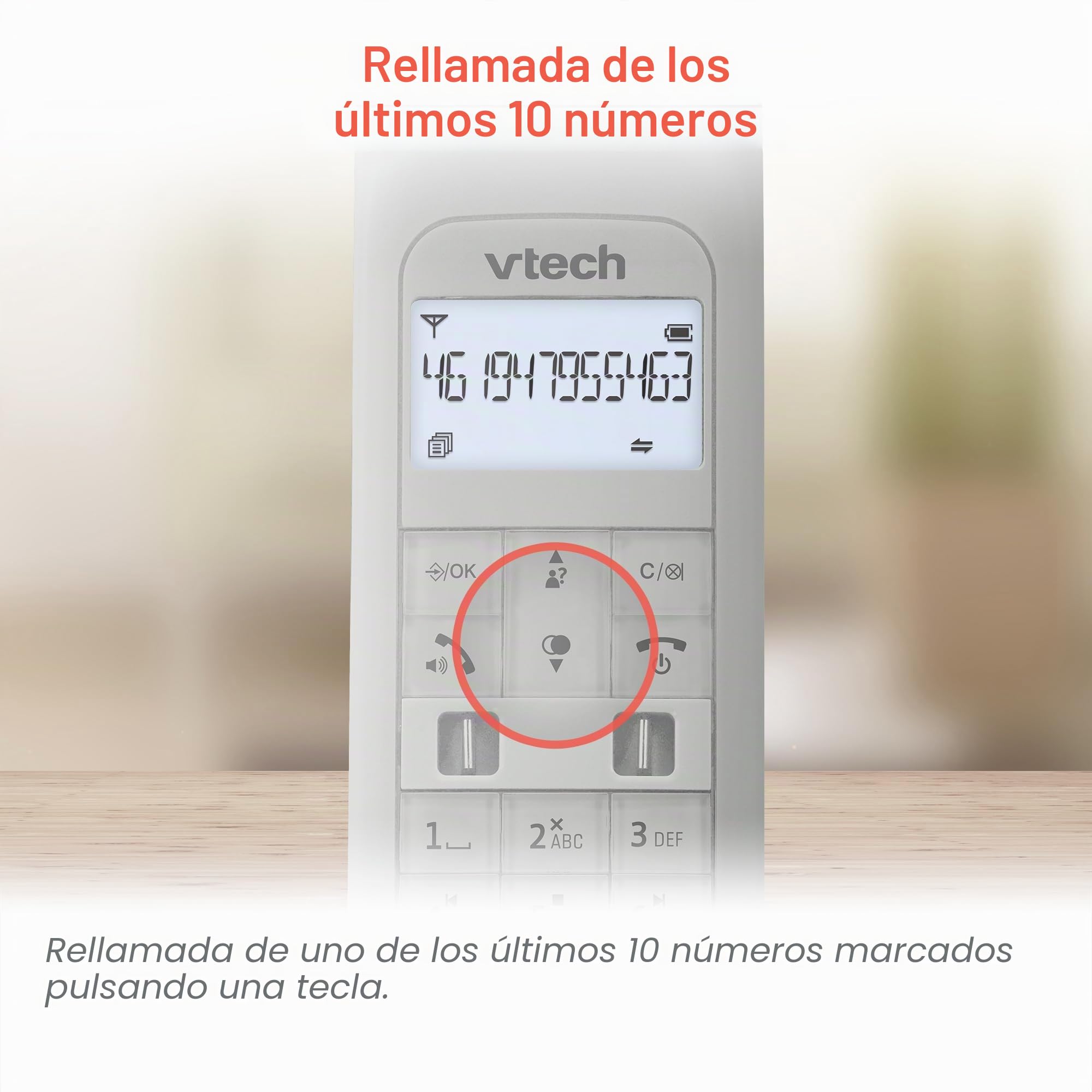 VTech LS135 Teléfono inalámbrico DECT de diseño retro con contestador automático digital, bloqueo de llamadas, función manos libres y rellamada, pantalla retroiluminada y teclado