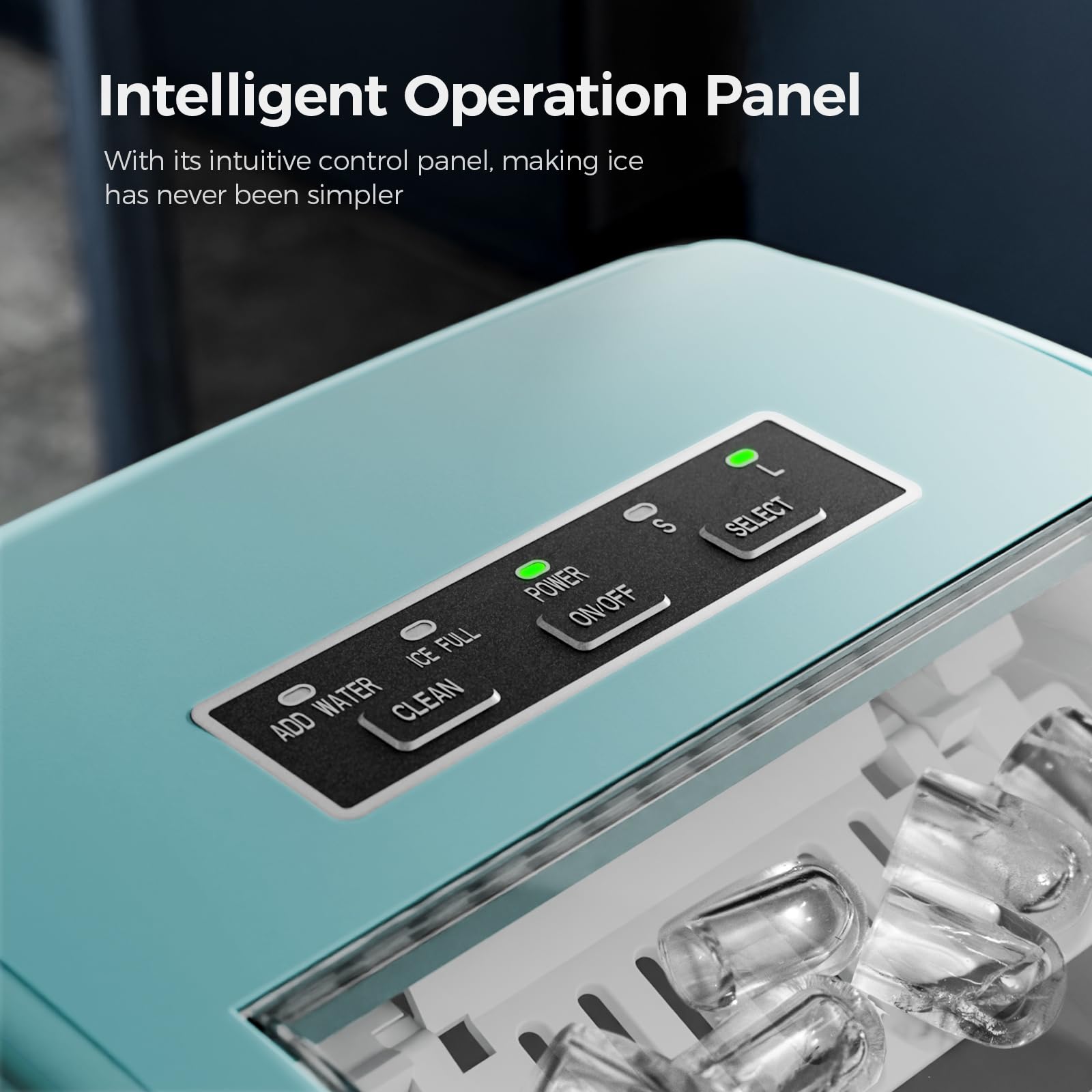 Electactic Ice Makers Countertop,26Lbs/24H,9 Cubes in 6 Mins,Portable Ice Maker Machine with Self-Cleaning,2 Sizes of Bullet Ice,Perfect for Home Kitchen(Green) on Fridge.com