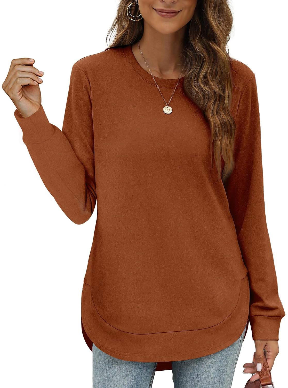 OFEEFAN Womens Tunic Tops Puff Sleeve Crew Neck Long Sleeve Shirts Solid Color - Review, Price and Buying Guide