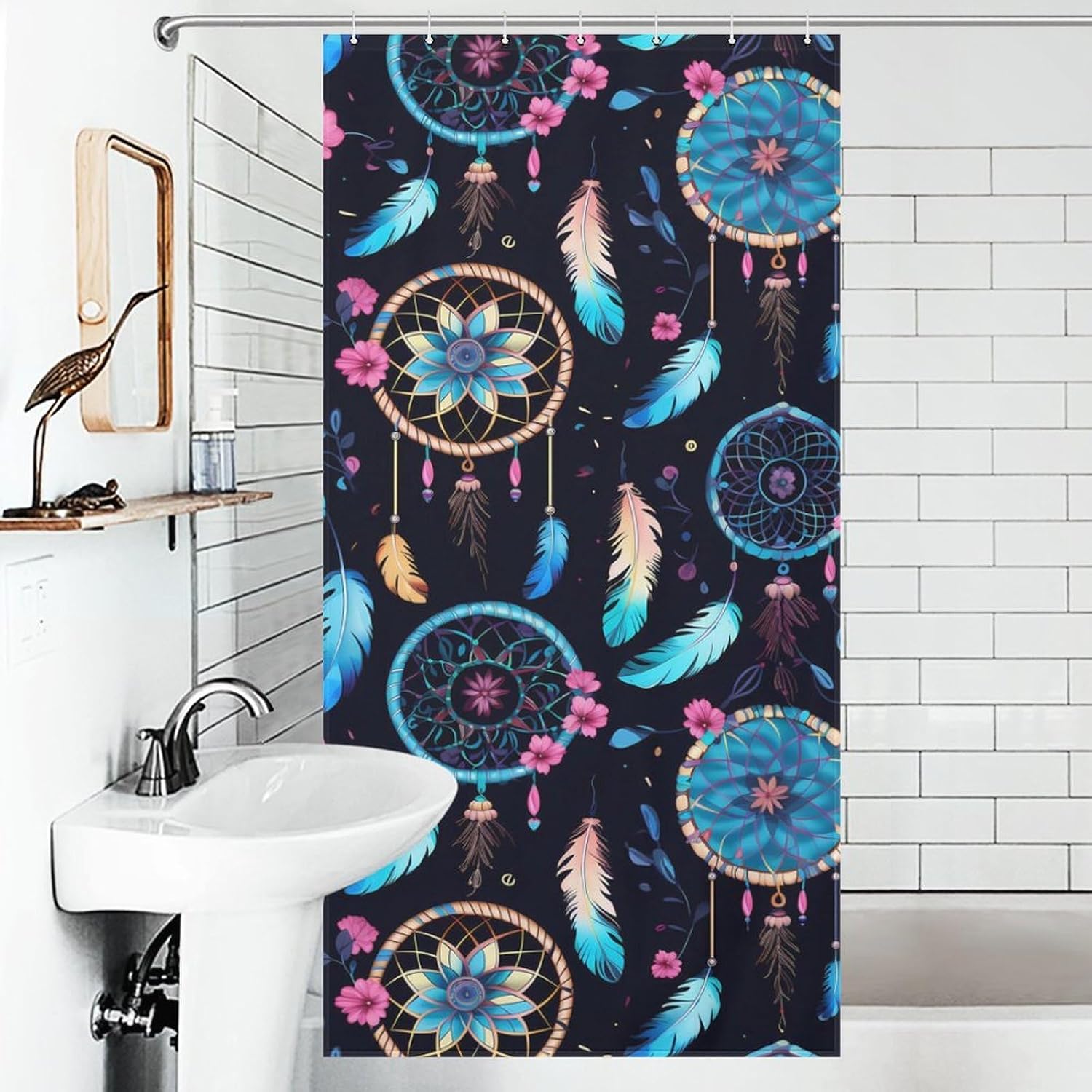 Dream-Catcher Funny Shower Curtains Washable Bath Curtain Liner with Hooks for Bathroom Bath Tubs