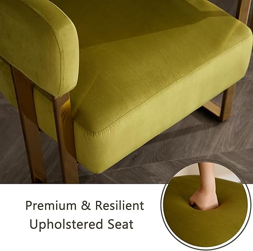 Miniatura 6 de Modern Barrel - Silla decorativa de tela de terciopelo con patas de metal dorado, cómoda silla lateral tapizada para sofá, sillón, dormitorio,