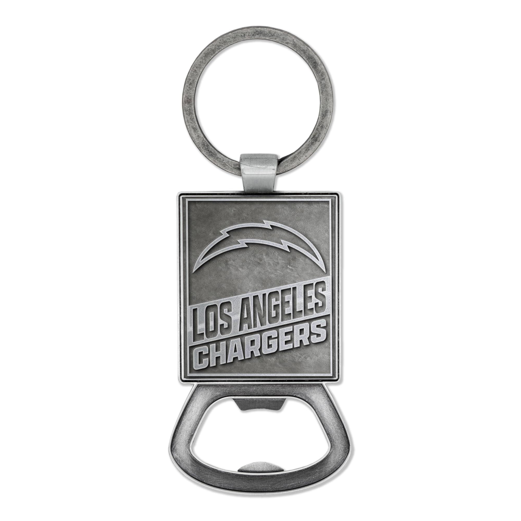 Rico Industries NFL Football Los Angeles Chargers Pewter Style Bottle Opener Keychain