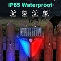 Vista 4 de Aolyty Luces estroboscópicas solares de advertencia con alarma de 90 DB para exteriores, paquete de 2 unidades, 4 modos de funcionamiento, sensor