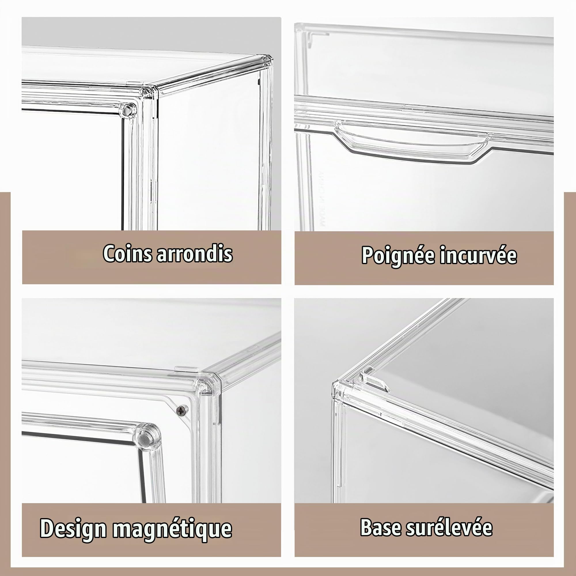 3 Pièce DIY Vitrine Transparent pour Collection