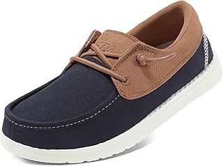 Women Boat Shoes with Orthopedic Insole Slip On Business Casual Shoe for Plantar Fasciitis Lightweight Canvas Loafer