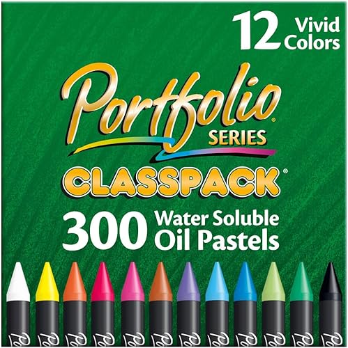 Crayola Classpack de pasteles al óleo, suministros escolares, solubles en agua, 12 colores surtidos, 300 unidades