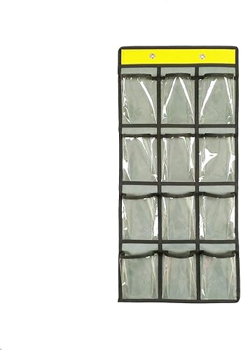 Miniatura 7 de Ropa interior colgante para armario, almacenamiento de calcetines sobre la puerta, organizador de joyas transparentes (púrpura, paquete de 12 y 9