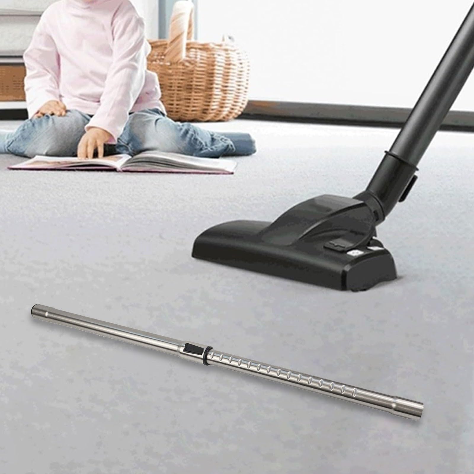 Tuyau d'extension réglable verrouillable rétractable pour aspirateur Karcher 9.764-088.0 VC3 Accessoire de baguette métallique 1 pièce