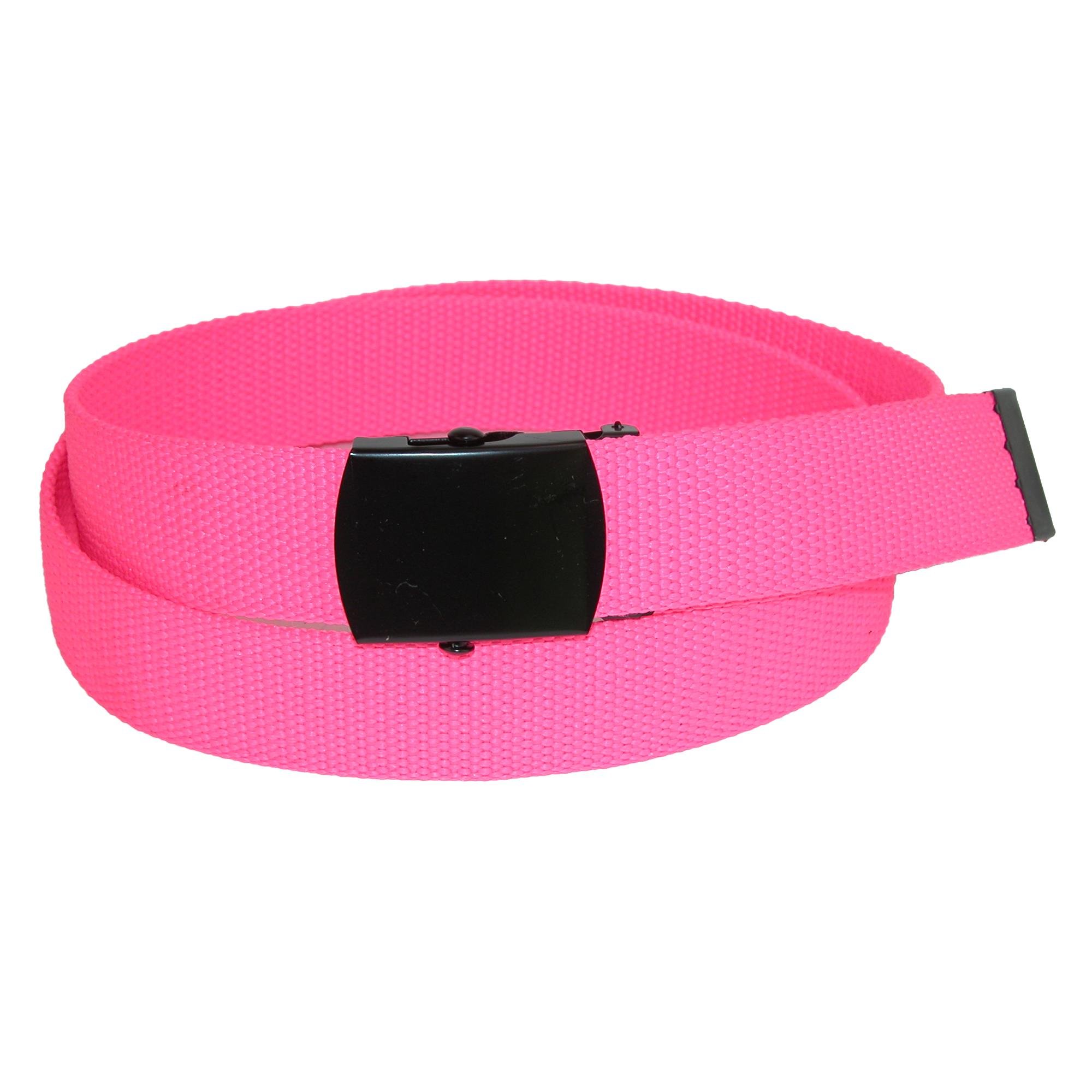 CTM Adjustable Neon Fabric Web Belt, Pink