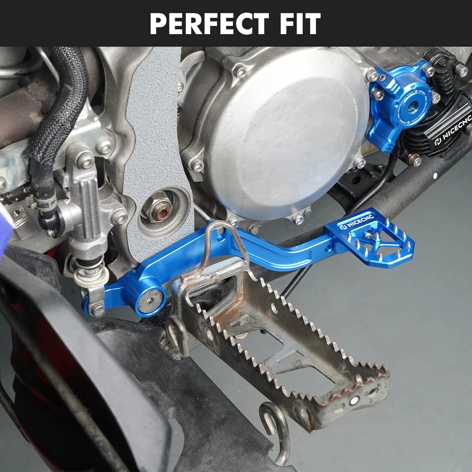 NICECNC Motorcycle Rear Brake Lever Compatible with Yamaha YFZ450 2017,YFZ450R 2009-2024 Blue,Anti-Slip Design Rear Brake Pedal
