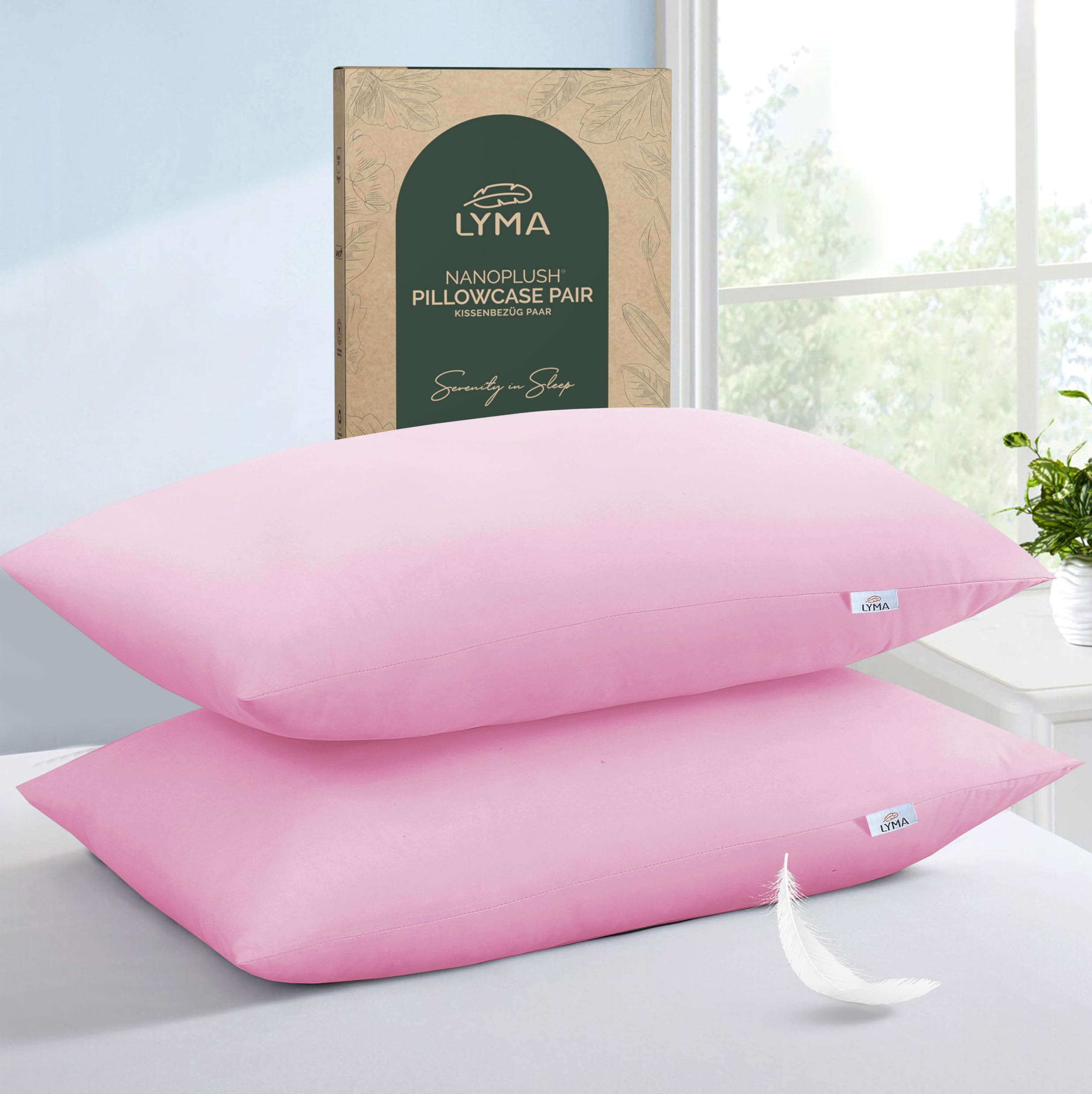 LYMA Pillow Cases Pack of 2 & 4,Ultra Soft Breathable Housewife & Oxford Cover