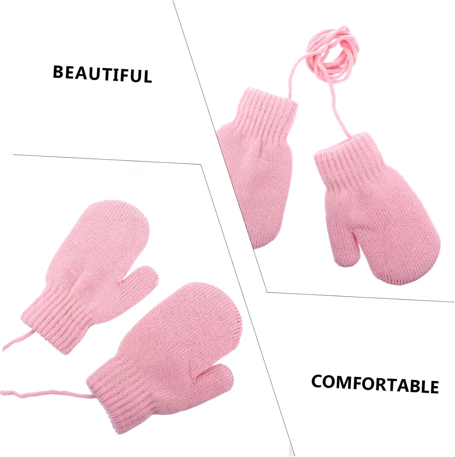 Thick Fleece Gloves for Boys and Girls Winter Warm Mittens Elastic Fit Knitted Boy Girl Gloves for Cold Weather