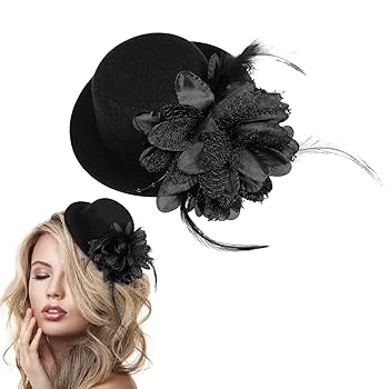 モワティエ 帽子 ドレスハット 黒×青 689341079151be63149251260a8f4d