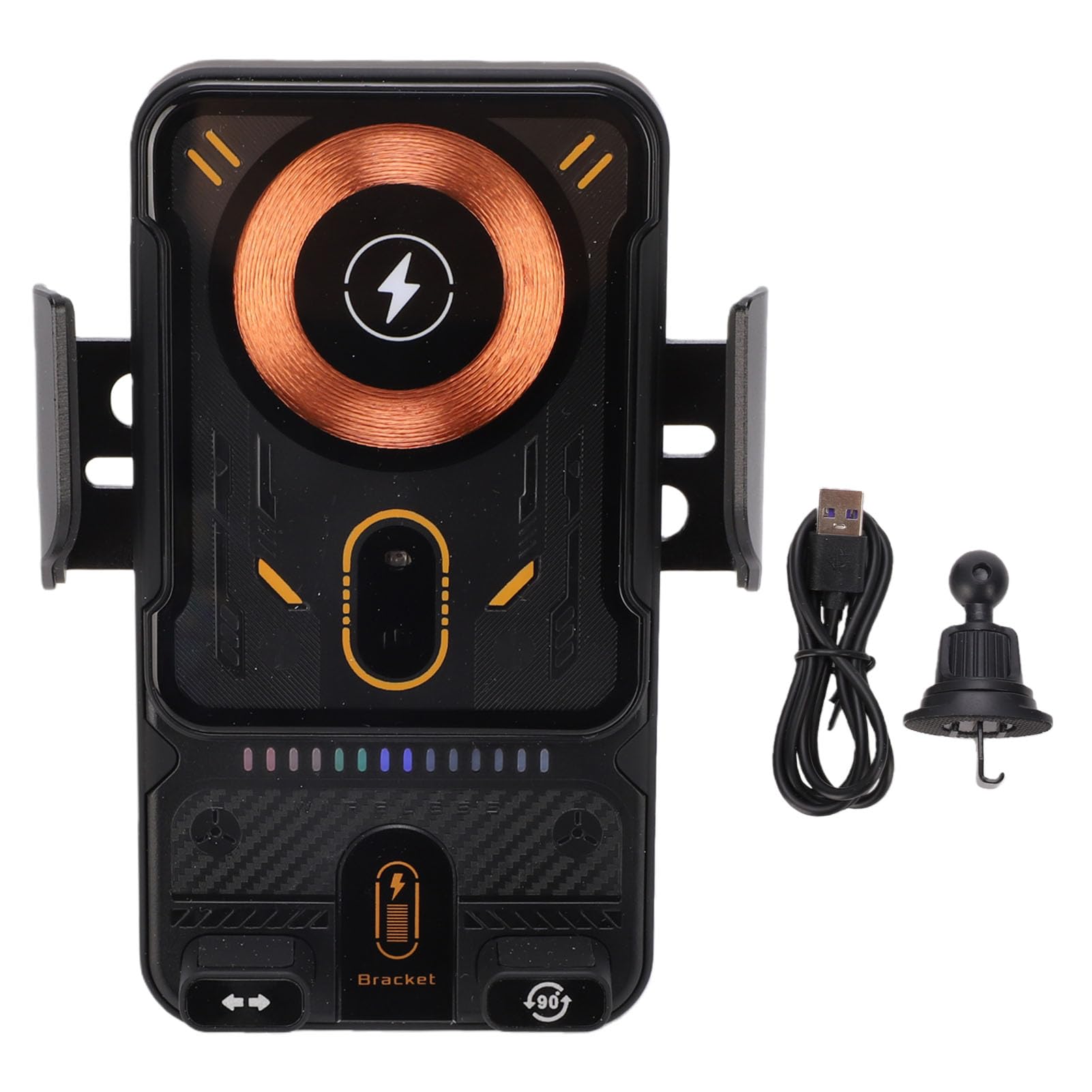 Dilwe Supporto per Telefono da Auto con Caricatore Wireless, Ricarica Rapida da 15 W, Rilevamento Automatico, Rotazione a 90°, per Bocchetta Dell'aria, Supporto per Smartphone