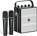 100W Powerful Voice Amplifier with 2 Wireless Microphones, Big Pro Sound Portable Speaker with Microphone, Bluetooth Speaker PA System Karaoke Machine Support BT/USB/TF Card/Aux/Guitar S99