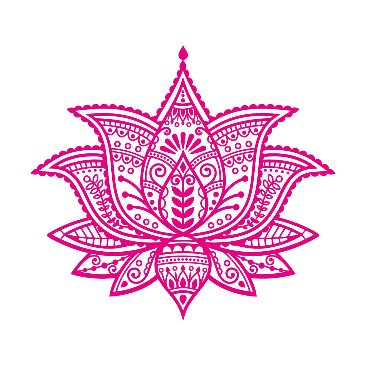 Vinyl Wall Stickers Lotus Flower Buddhism Yoga Studio Meditation 36x40.3cm Self Adhesive Small Rosered