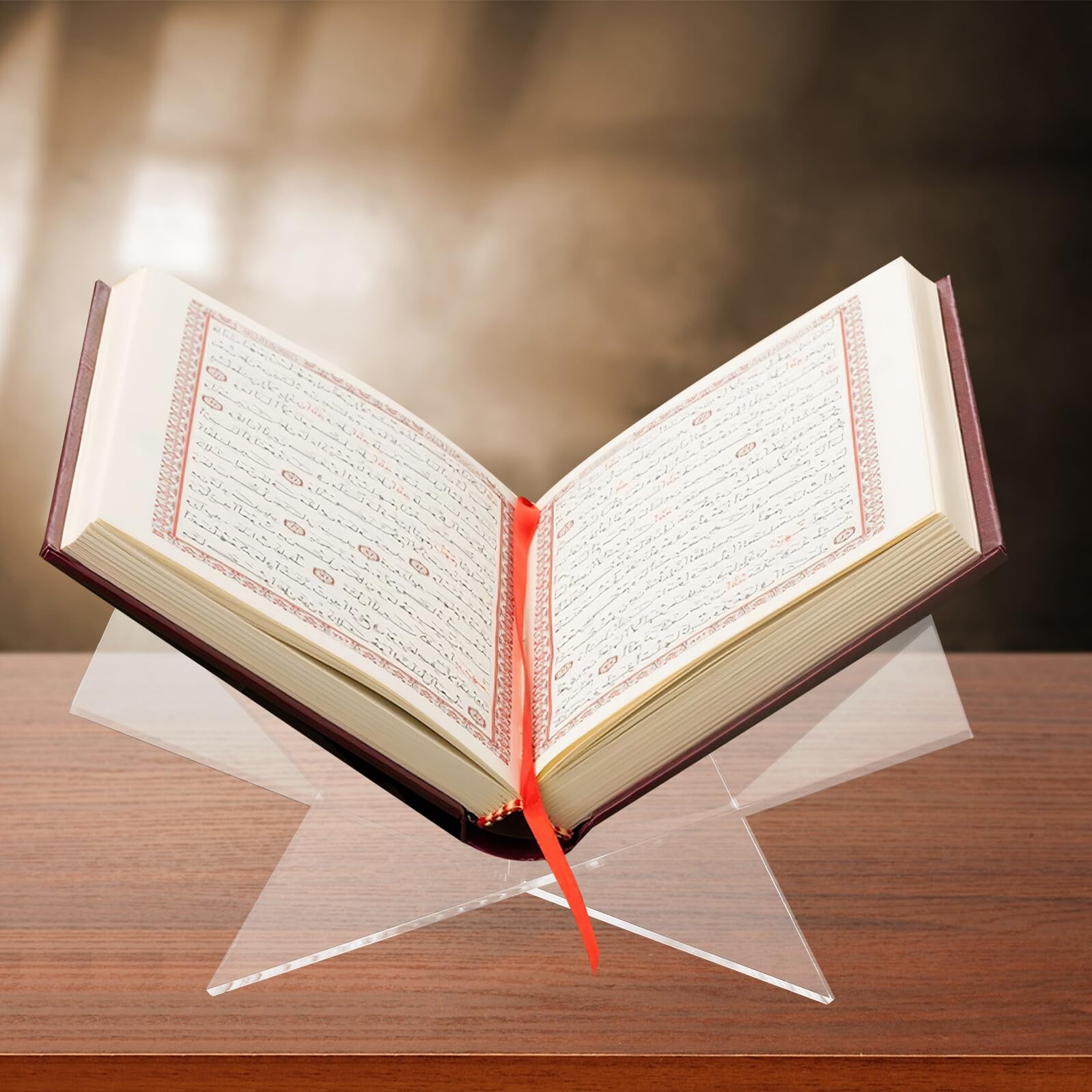 X förmiger Acryl Buchständer Transparenter Offener Leseständer für Bücher Magazine Kochbücher und Bibeln Stabiler Aufsteller mit Schrägem Winkel für Tisch und Ladentheke