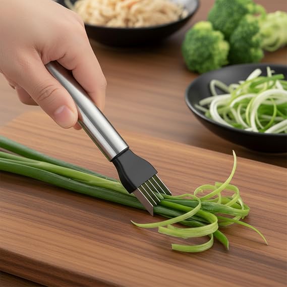 Kitchen Scallion Cutter 2PCS Green Onion Slicer Shred Knife Garlic Cutters