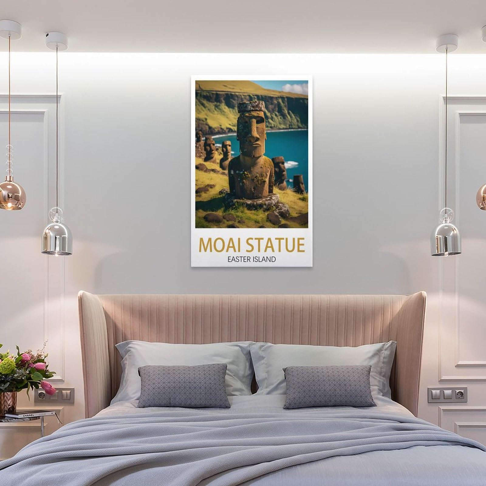 PuPLuM Moai Statue Osterinsel Vintage-Reiseposter Leinwand 50 x 75 cm Wandkunst