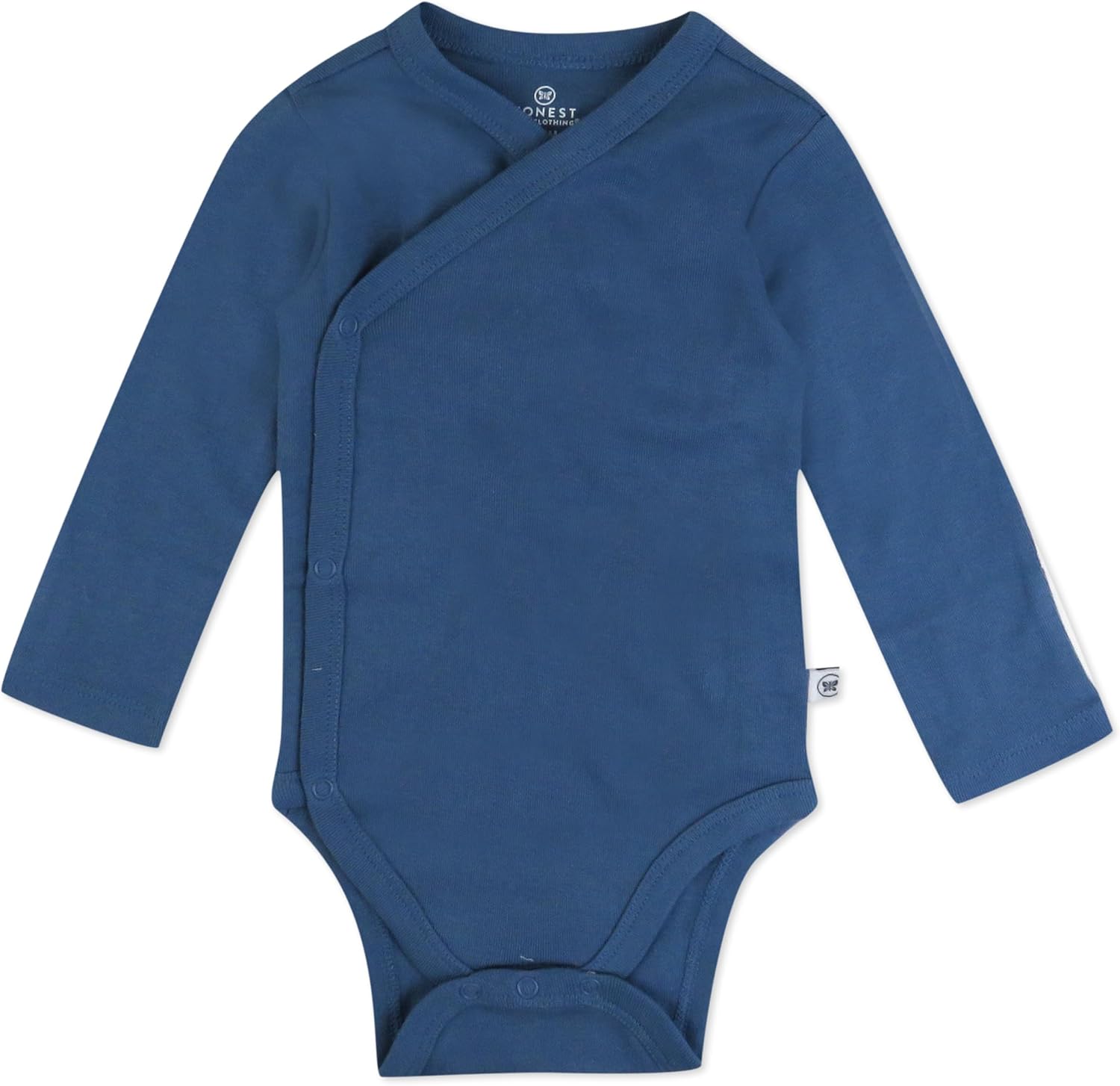 HonestBaby Baby 3-pack Long Sleeve Side-snap Kimono Bodysuits Organic Cotton for Infant Baby Boys, Girls, Unisex