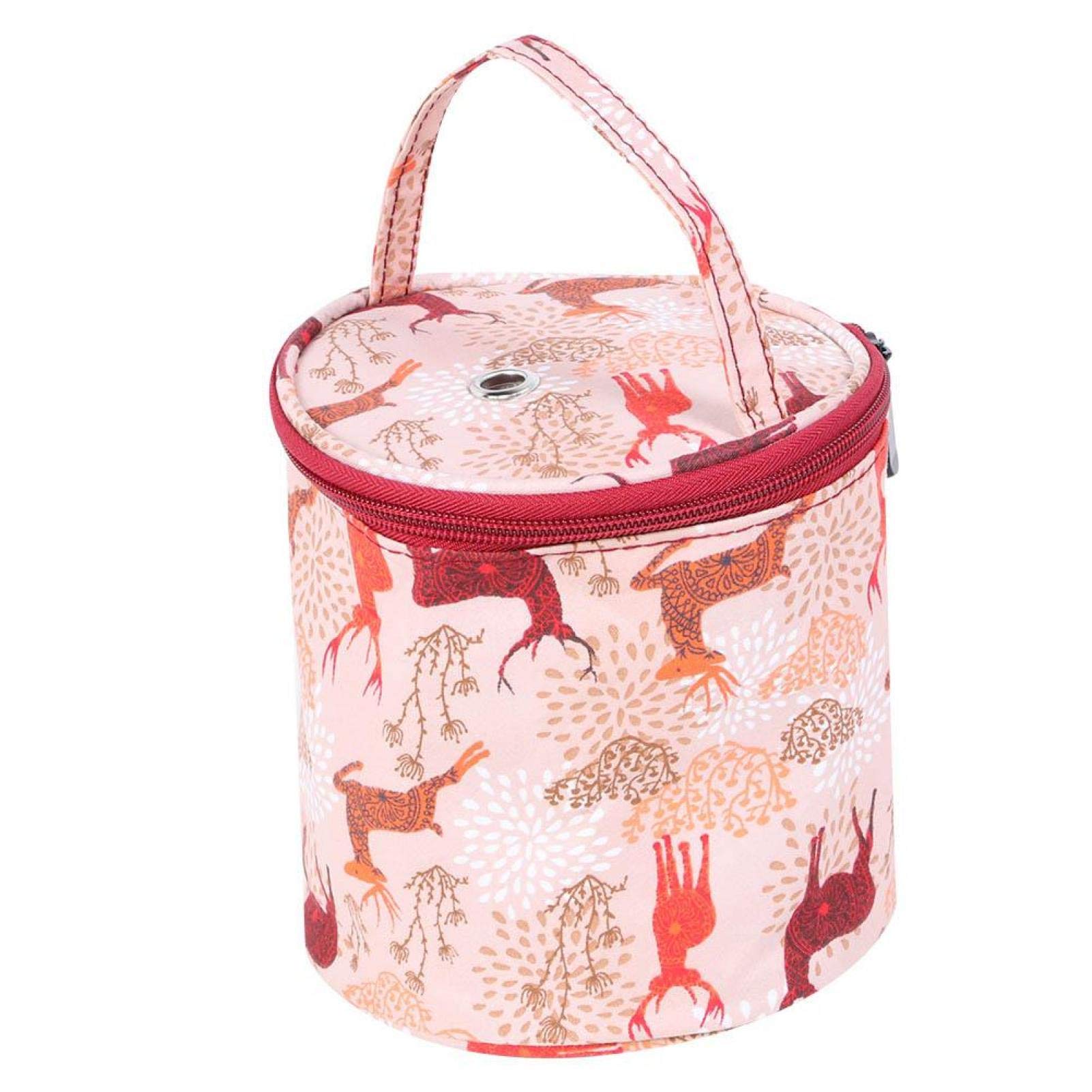 Aigid Knitting Storage Bag, Portable Yarn Storage Bag, Yarn Organizer Tote Bag Round Yarn Holder Crochet Hook Bag for Yarns, Carrying Projects(small)
