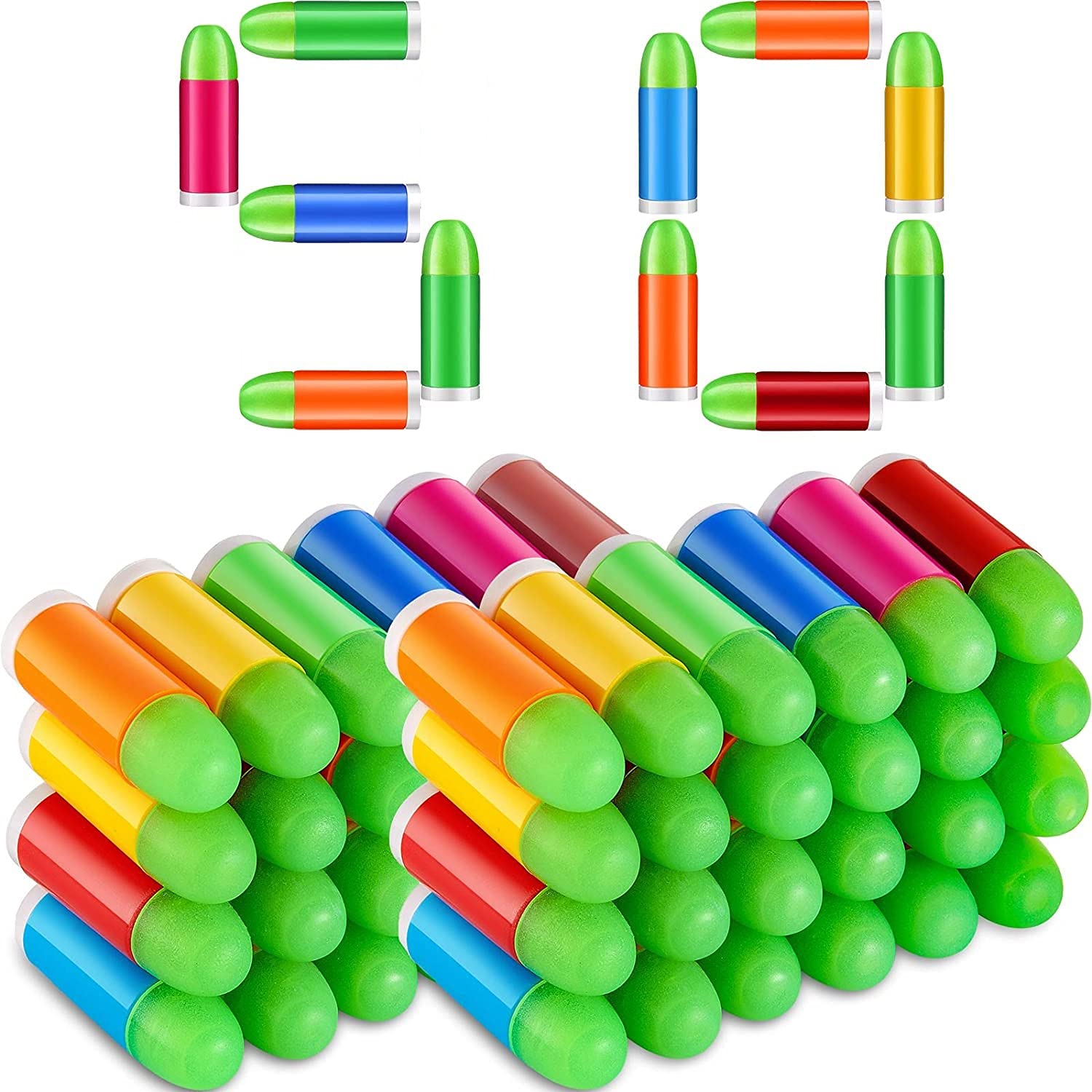 toshi stationM1911 Toy Gun Ammo Refill for Colt M1911 and Mauser C96 50PCS - Rubber Tip Toy Bullets