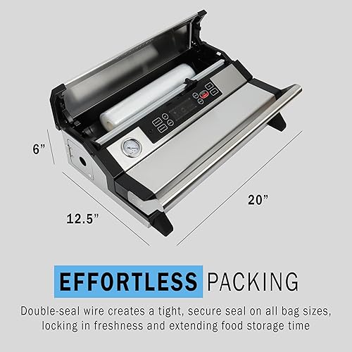 Miniatura 2 de Avid Armor Sellador al vacío A420XL  Barra de sellado de 16 pulgadas de ancho para bolsas más anchas, se adapta a rollos de 50 pies, sella bolsas de