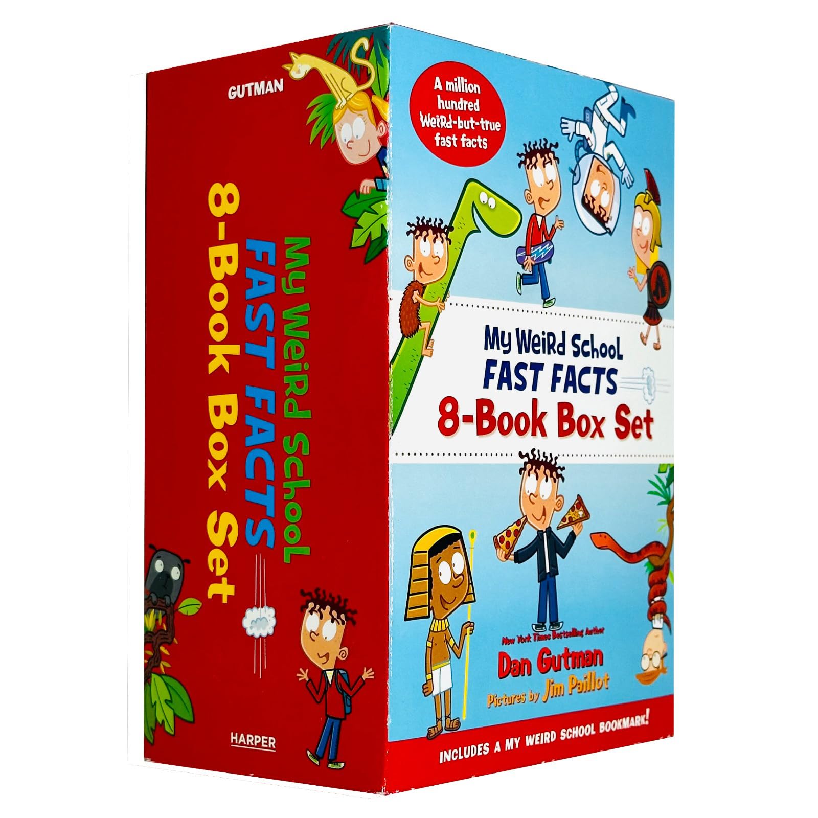My Weird School Fast Facts 8 Book Box Set (Geography, Sports, Space Humans and Farts, Explorers Presidents and Toilets, Dogs Cats and Dung Beetles, Dinosaurs Dodos and Woolly Mammoths & More)